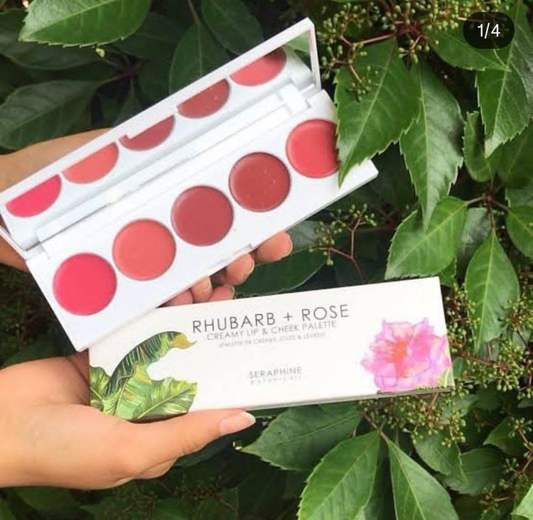 پالت رژ و رژگونه کرمی سرافین مدل Lip & Cheek Palette با ۴ رنگ طبیعی و وگان”