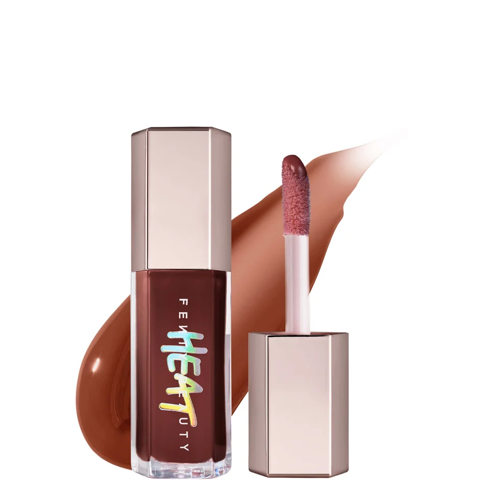 لیپ گلاس حجم‌دهنده فنتی بیوتی Gloss Bomb Heat رنگ Hot Chocolit | حجم 9 میل اصل